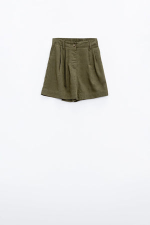 Q2 Women's Shorts Khaki Shorts With Pockets And Elastic Waist