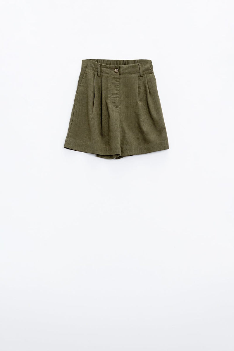 Q2 Women's Shorts Khaki Shorts With Pockets And Elastic Waist