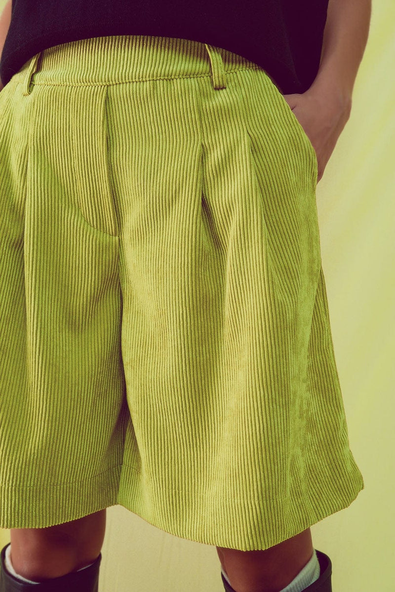 Q2 Women's Shorts Longline Short in Lime Cord