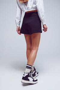 Q2 Women's Shorts Wrap Mini Skort In Black