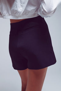 Q2 Women's Shorts Wrap Mini Skort In Black