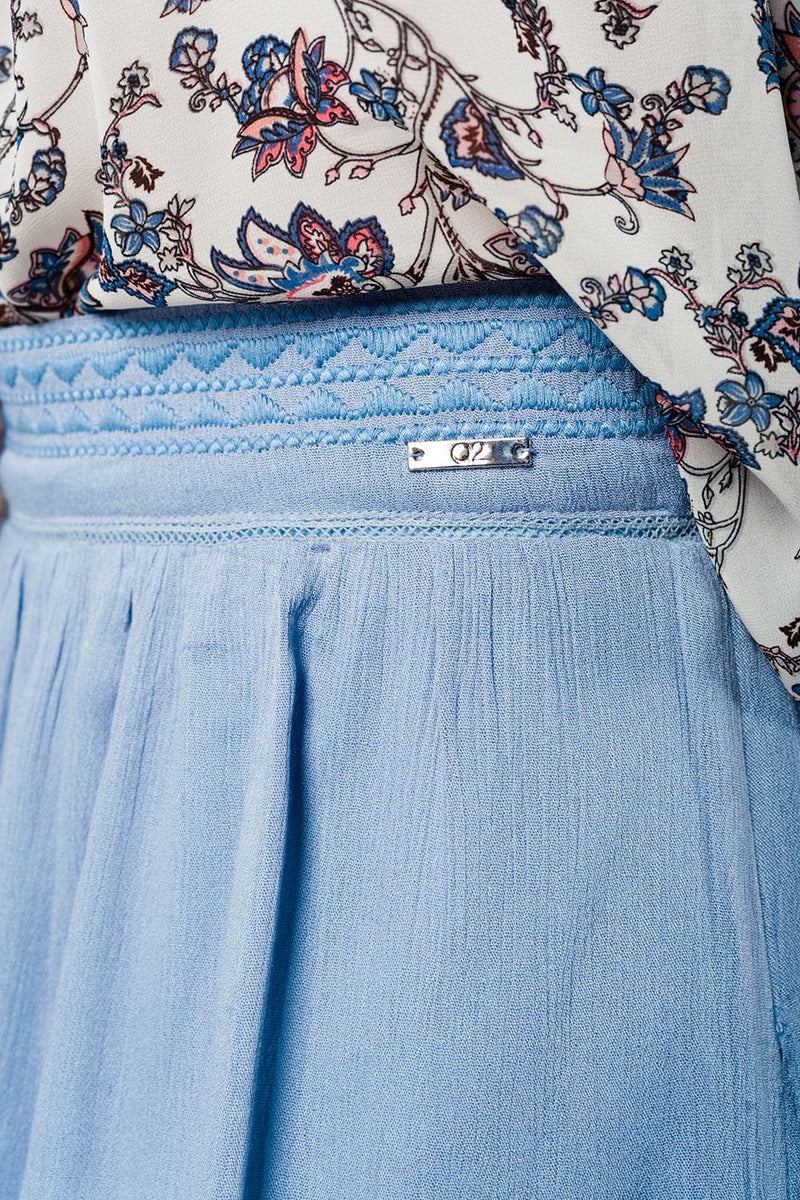Q2 Women's Skirt Aztec blue mini skirt