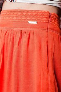 Q2 Women's Skirt Aztec orange mini skirt