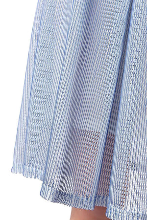 Q2 Women's Skirt Blue mesh midi skirt with pleat detail