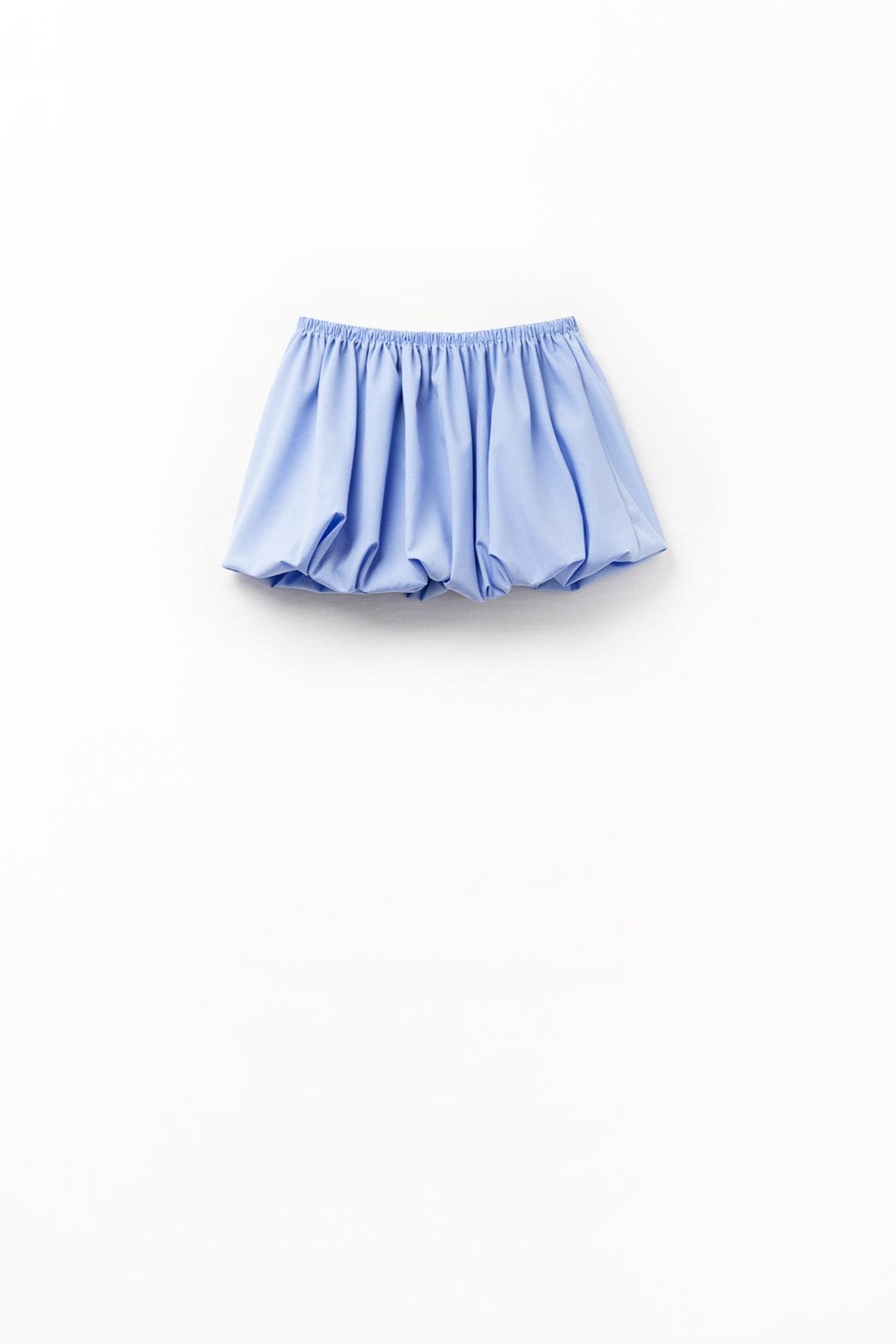 Q2 Women's Skirt Blue Poplin Balloon Miniskirt