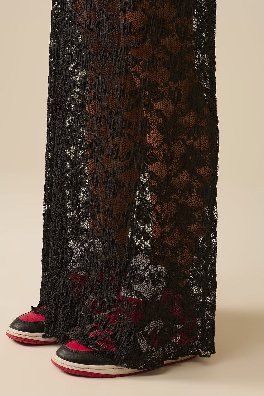 Q2 Women's Skirt Long Sheer Black Bohemian Style Skirt