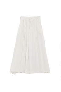 Q2 Women's Skirt Maxi Skirt In White Fluid Fabric With Elastic Waist