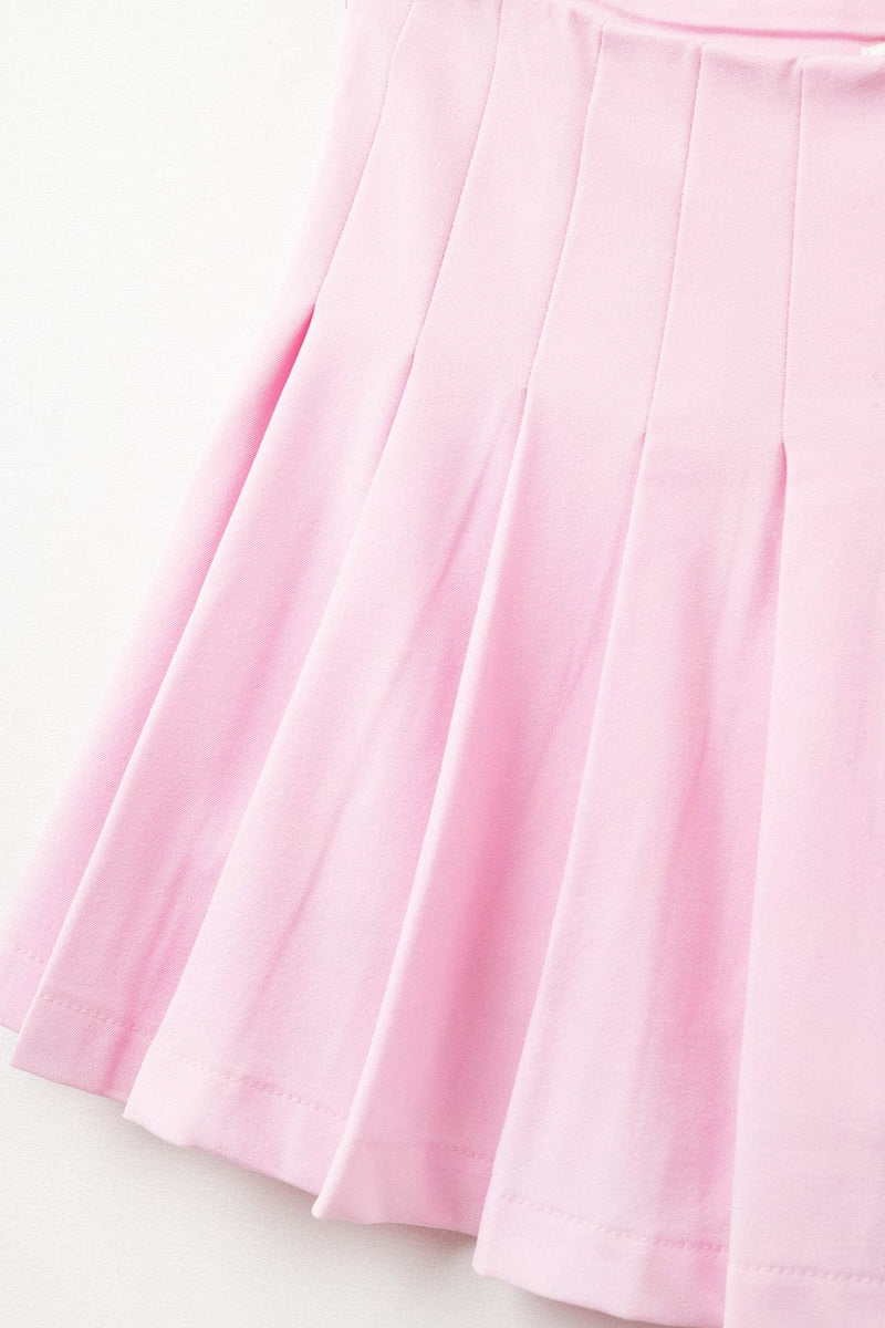 Q2 Women's Skirt Pink Pleated Mini Skirt