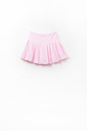 Q2 Women's Skirt Pink Pleated Mini Skirt