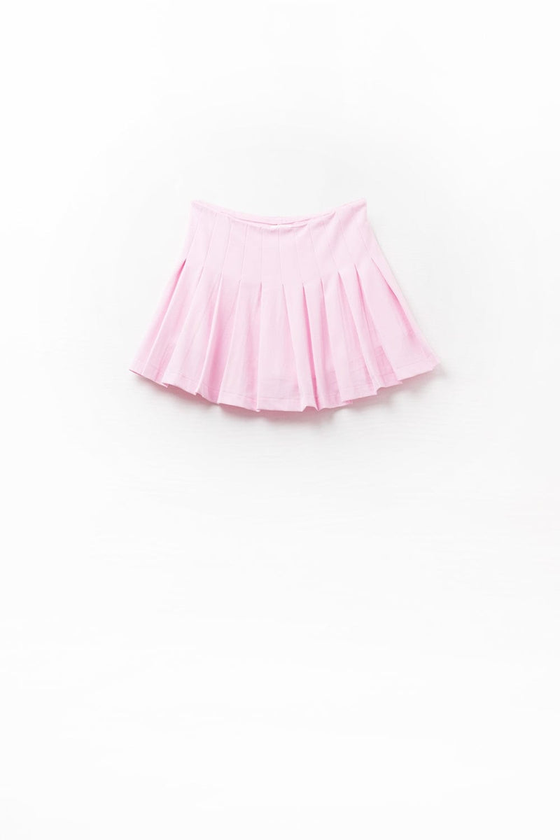 Q2 Women's Skirt Pink Pleated Mini Skirt