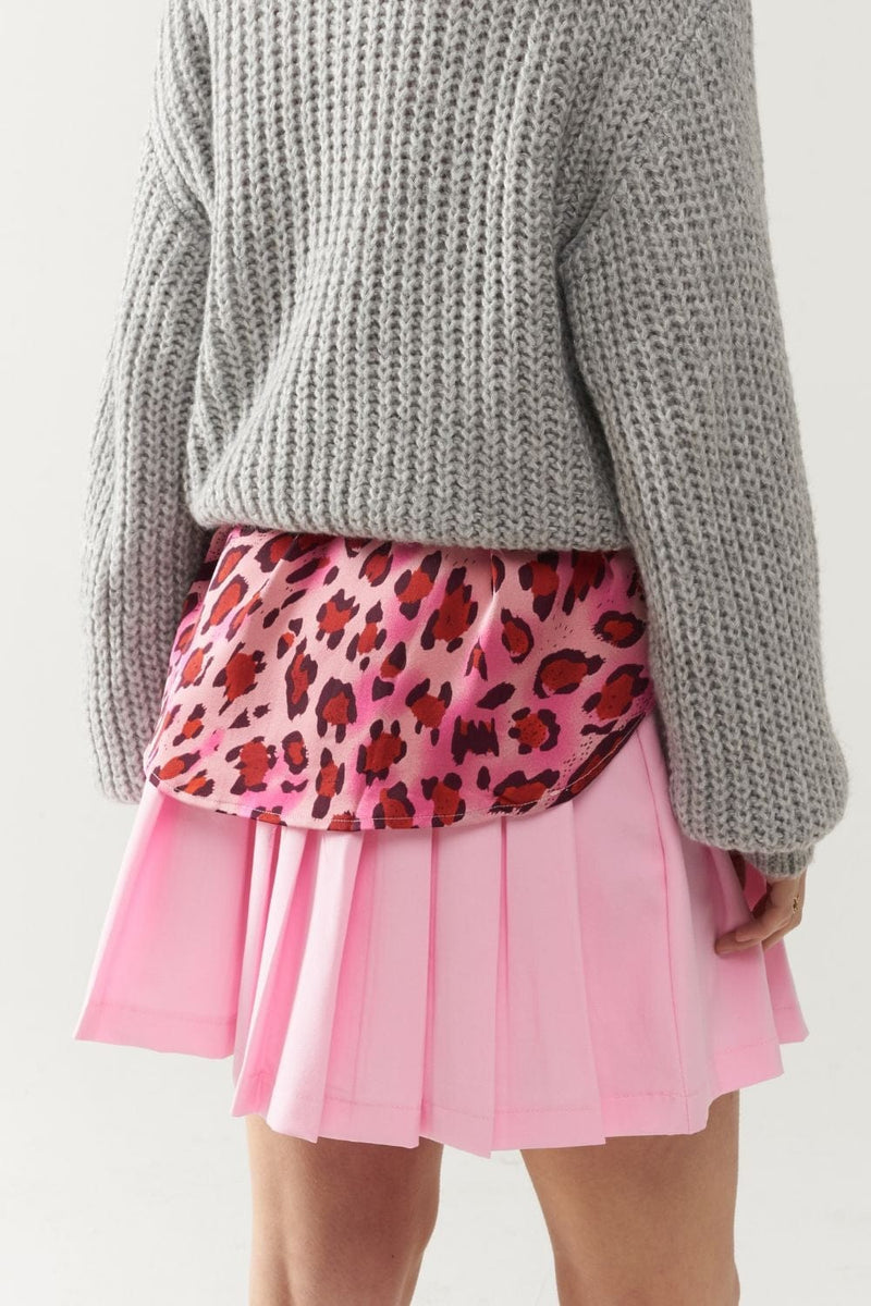 Q2 Women's Skirt Pink Pleated Mini Skirt