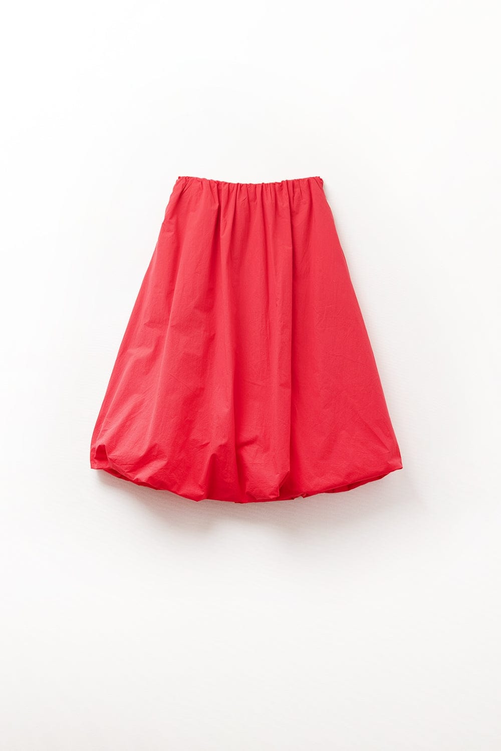 Q2 Women's Skirt Red Mini Bubble Skirt In Poplin Fabric