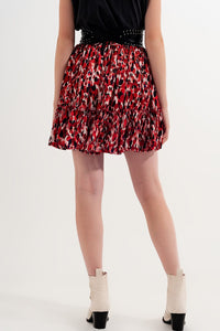 Q2 Women's Skirt Ruffle Mini Skirt in Animal Print