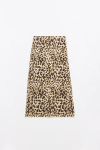 Q2 Women's Skirt Sheer Long Leopard Print Bodycon Midi Skirt