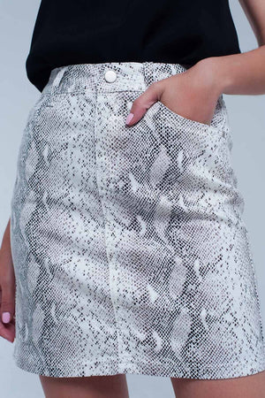 Q2 Women's Skirt Skirt with Snake Print