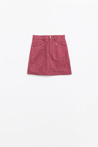 Q2 Women's Skirt Straight Mini Skirt In Burgundy With Pockets