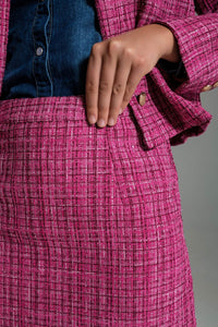 Q2 Women's Skirt Tweed Basic Mini Skirt In Pink