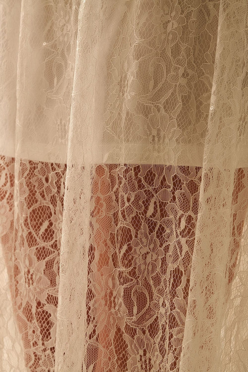 Q2 Women's Skirt White Maxi Lace Skirt With Sequin Detail