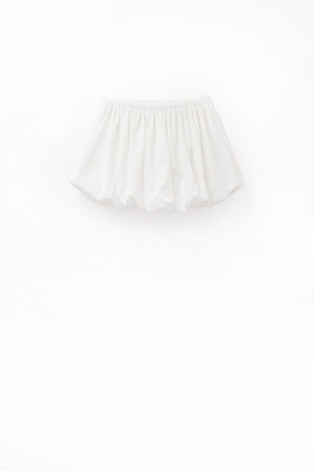 Q2 Women's Skirt White Poplin Balloon Miniskirt