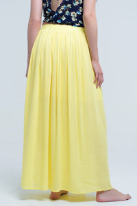 Q2 Women's Skirt Yellow maxi skirt with pockets