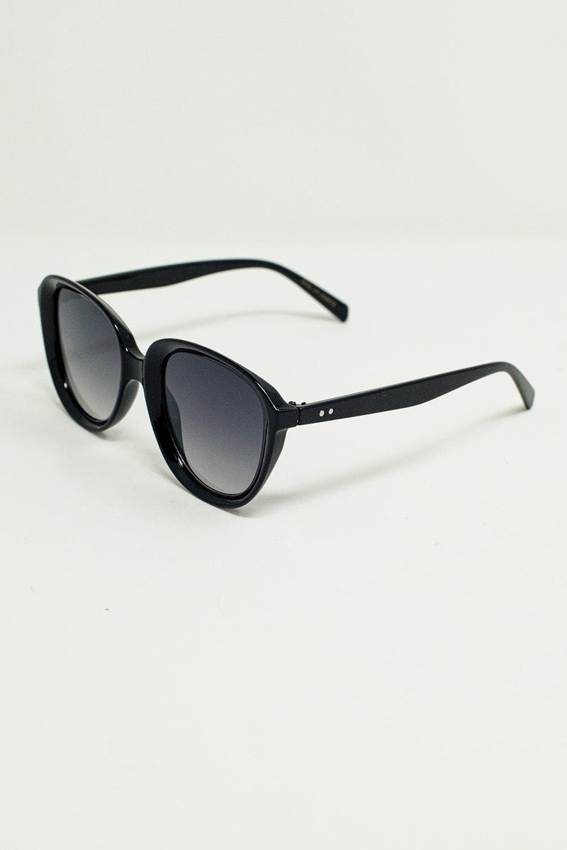 Q2 Women's Sunglasses One Size / Black Big Round Sunglasses In Black