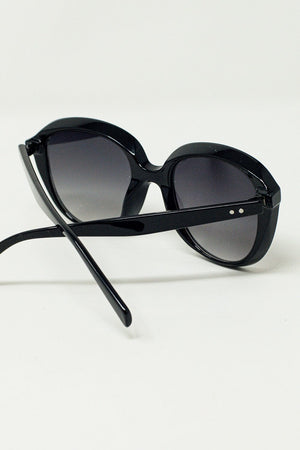 Q2 Women's Sunglasses One Size / Black Big Round Sunglasses In Black