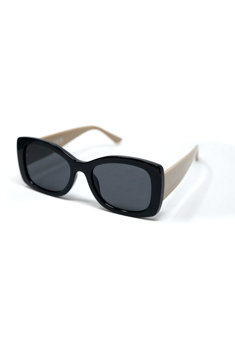 Q2 Women's Sunglasses One Size / Black Black Oversized Oval Sunglasses In Acetate