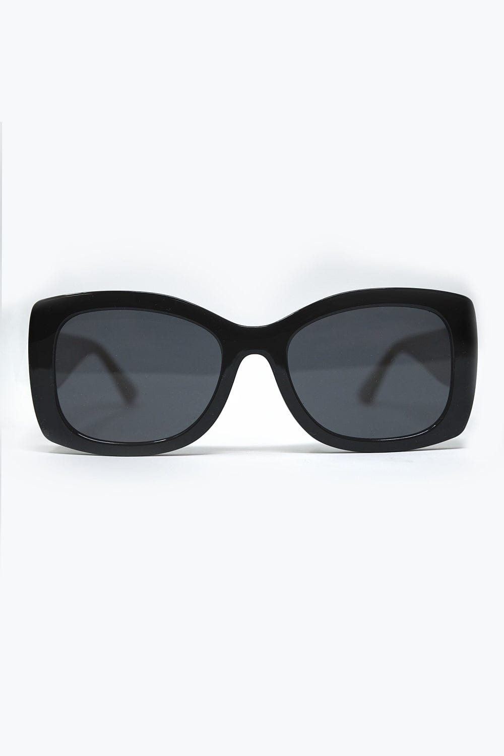 Q2 Women's Sunglasses One Size / Black Black Oversized Oval Sunglasses In Acetate
