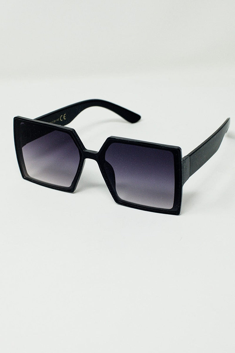 Q2 Women's Sunglasses One Size / Black Oversized Square Sunglasses In Black