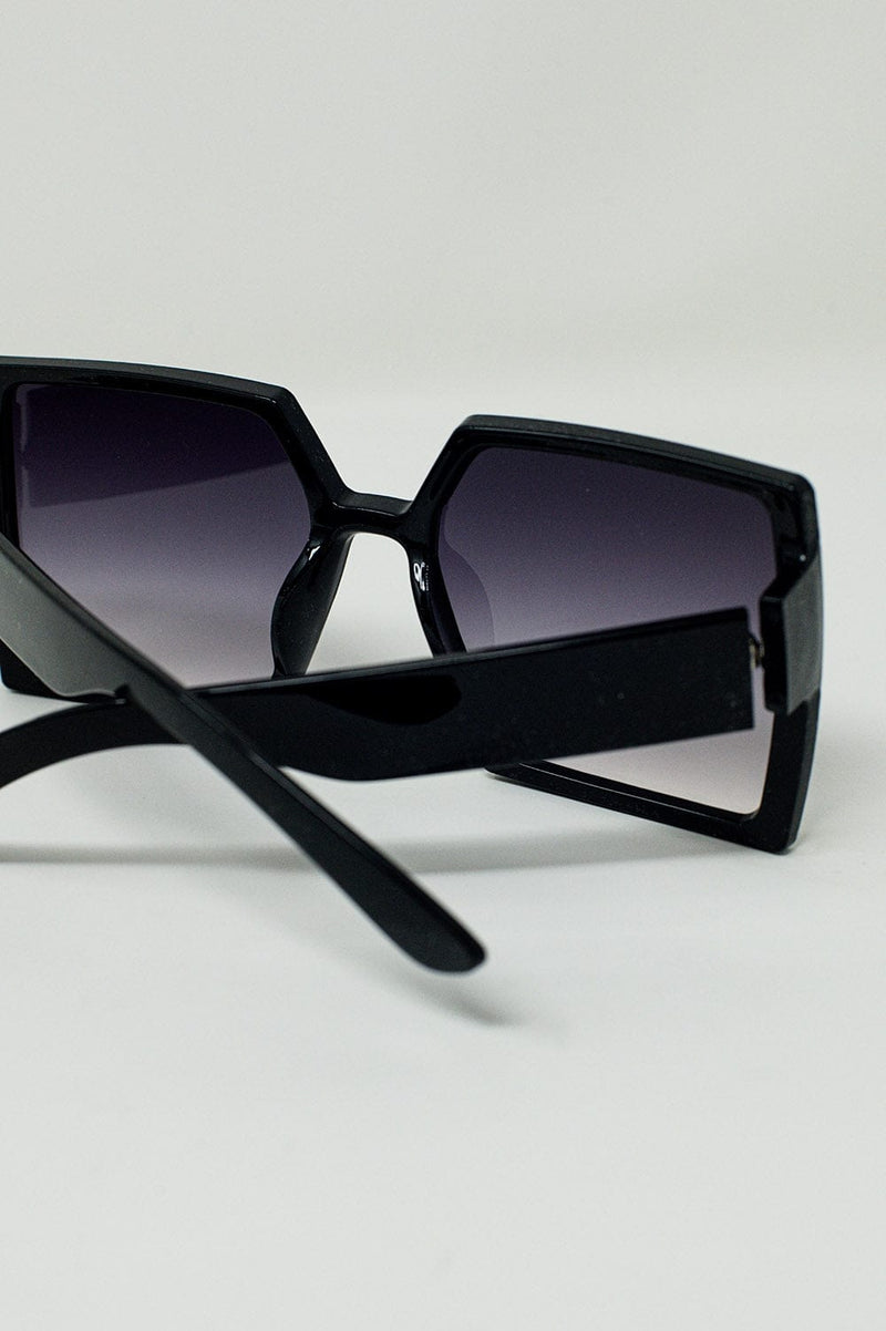 Q2 Women's Sunglasses One Size / Black Oversized Square Sunglasses In Black