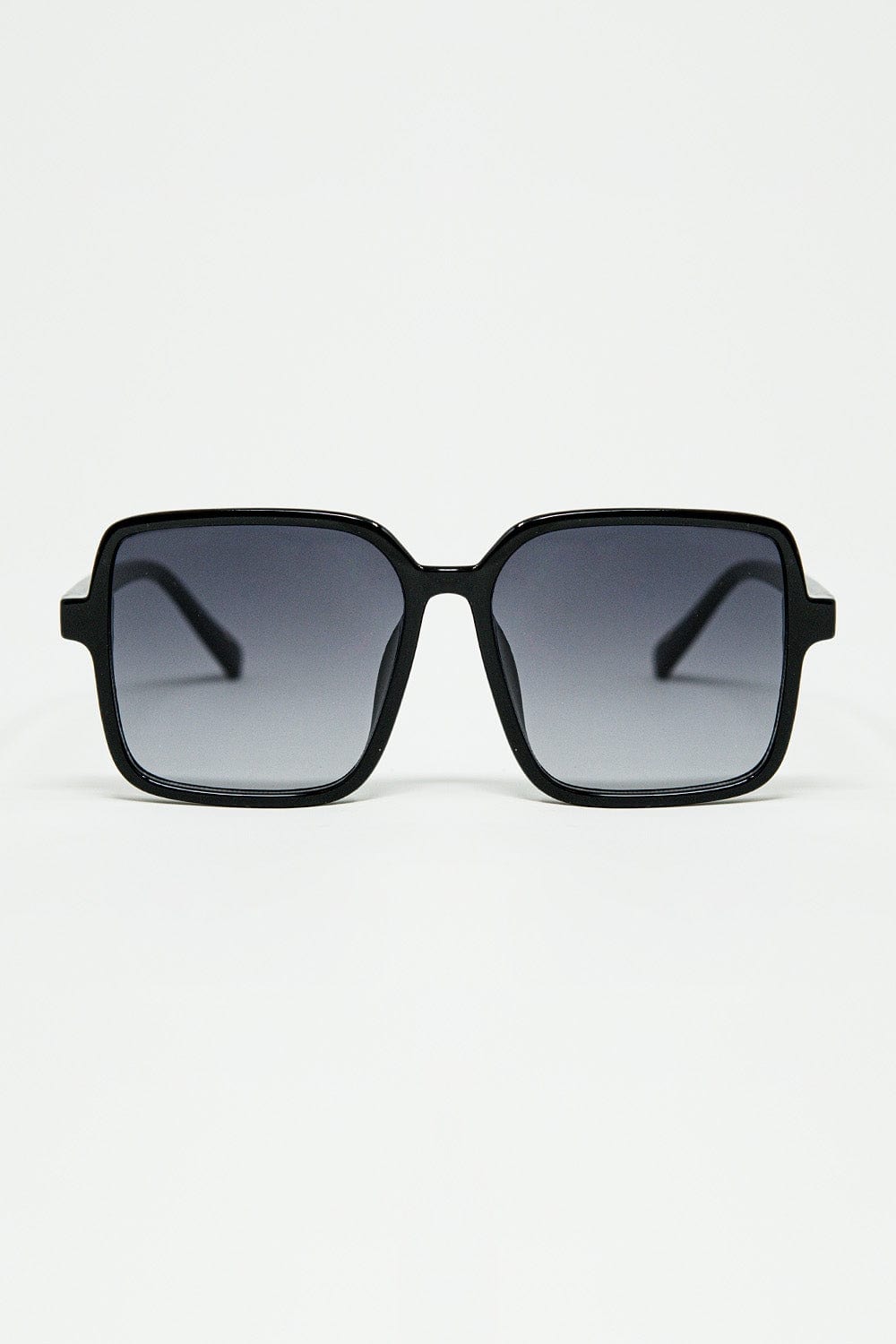 Q2 Women's Sunglasses One Size / Black Square Sunglasses With High Gloss Frame In Black