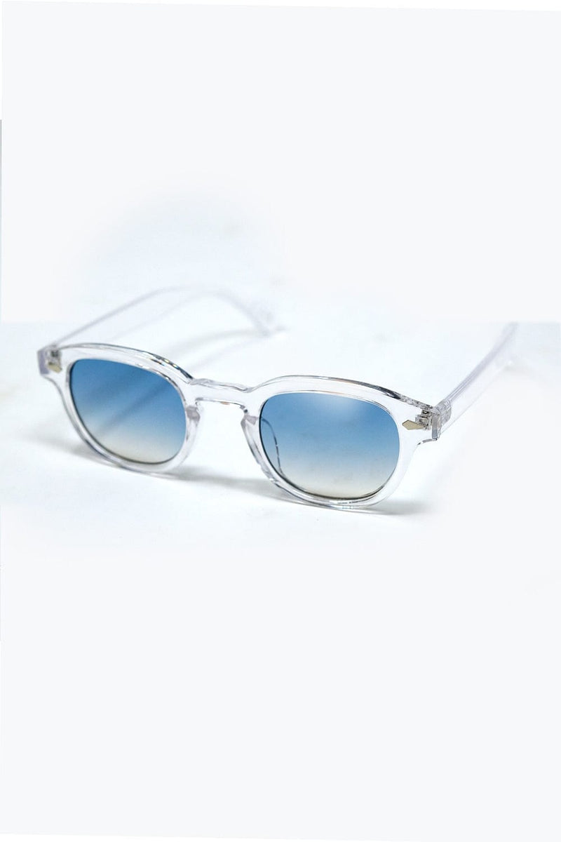 Q2 Women's Sunglasses One Size / Blue Clear Round Sunglasses With Blue Gradient Lense