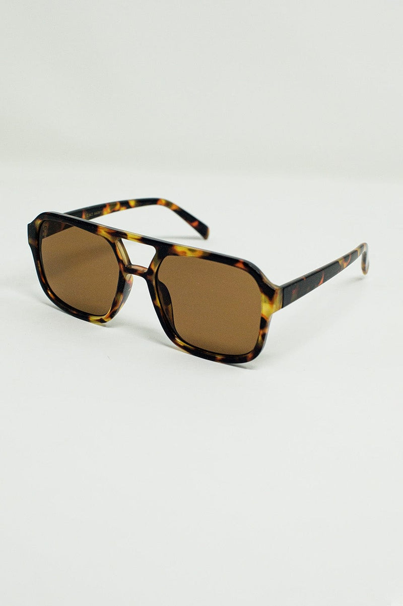 Q2 Women's Sunglasses One Size / Brown 70´S Aviator Sunglasses In Tortoise Shell