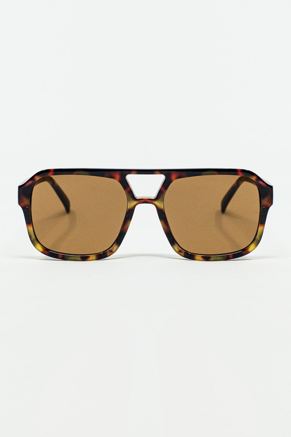 Q2 Women's Sunglasses One Size / Brown 70´S Aviator Sunglasses In Tortoise Shell