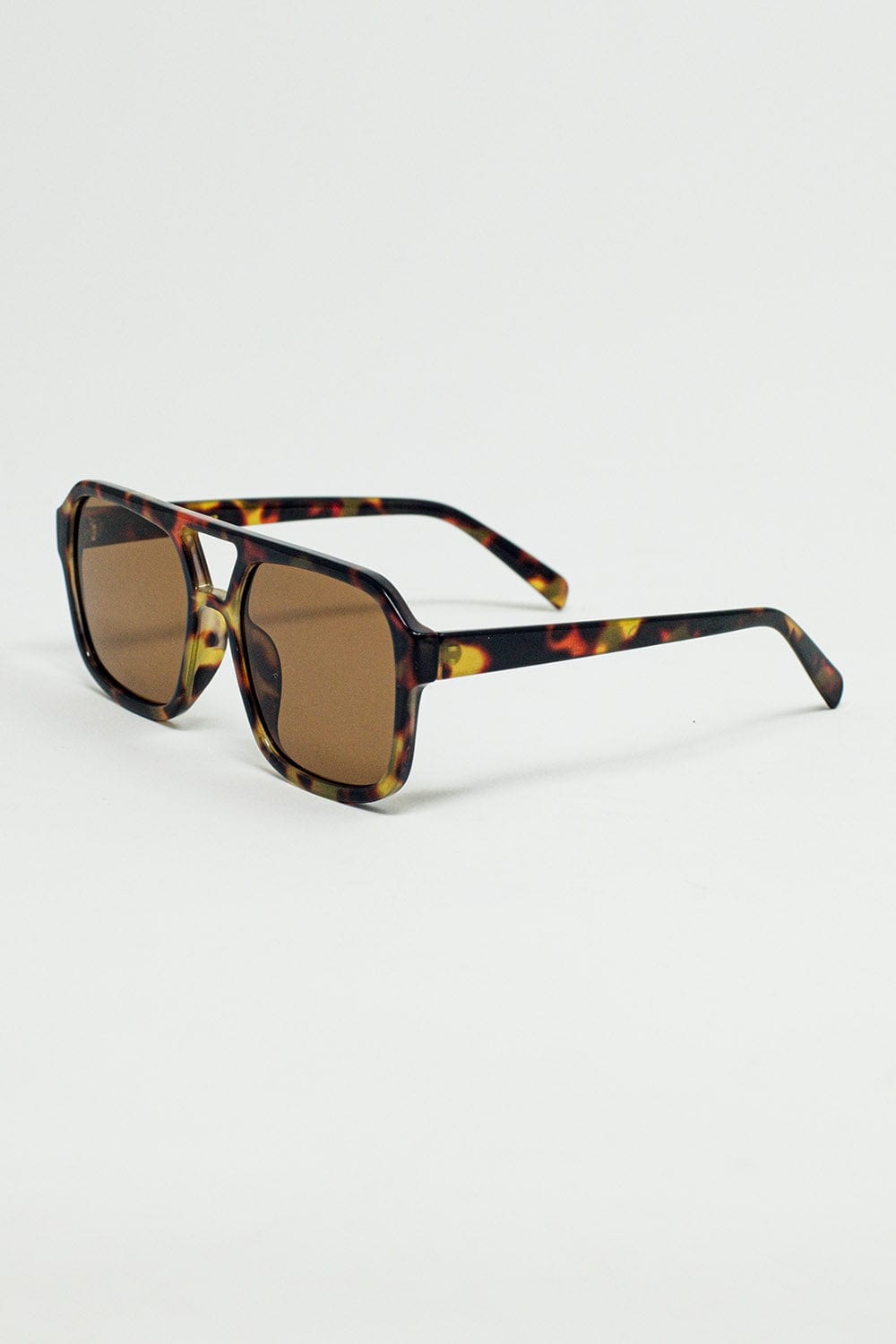 Q2 Women's Sunglasses One Size / Brown 70´S Aviator Sunglasses In Tortoise Shell