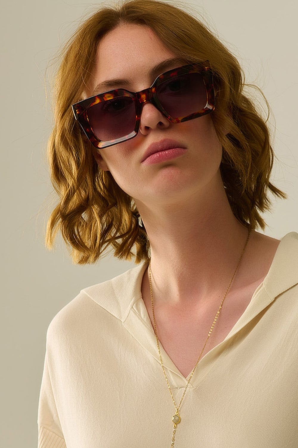 Q2 Women's Sunglasses One Size / Brown 90S Squared Sunglasses In Brown