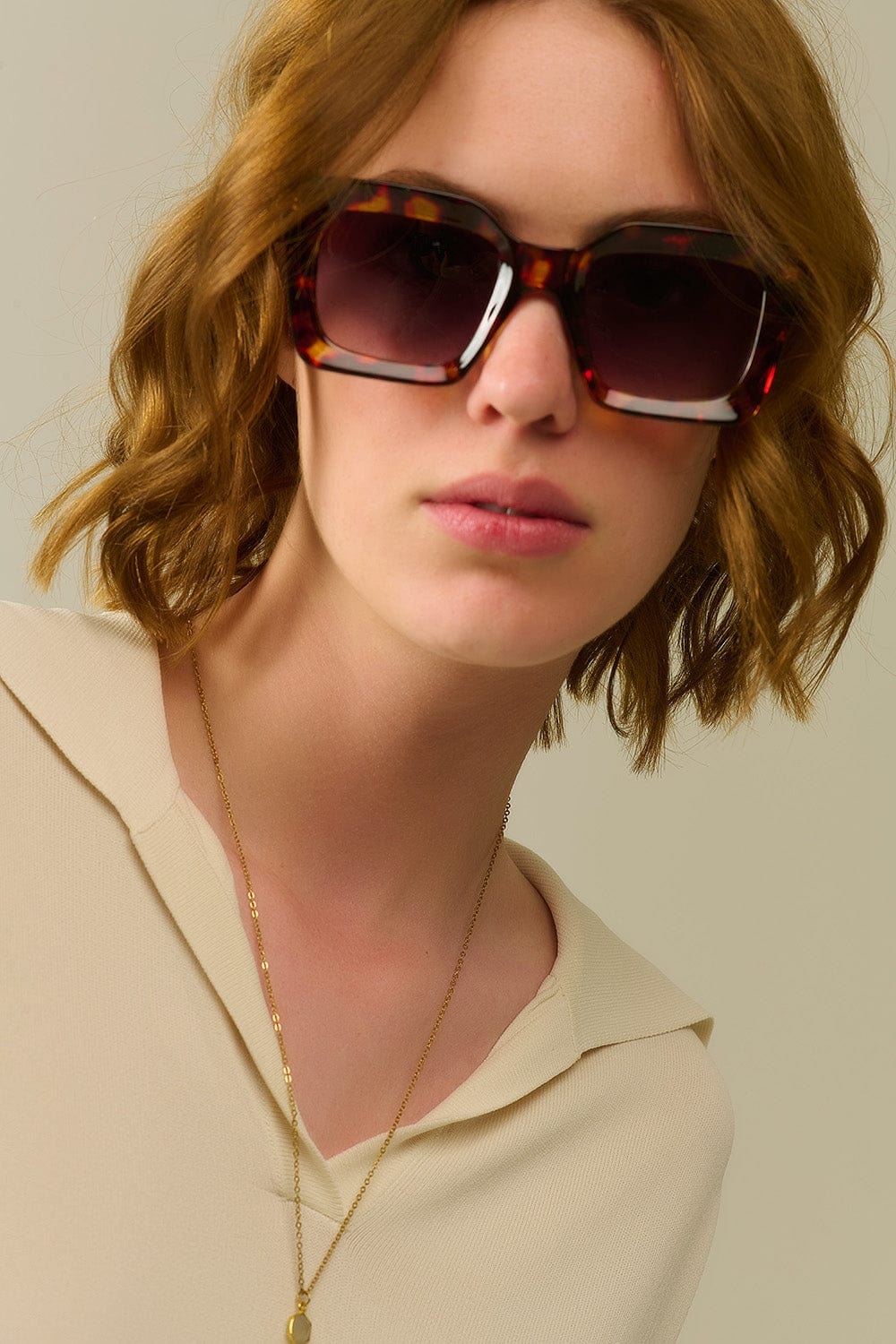 Q2 Women's Sunglasses One Size / Brown 90S Squared Sunglasses In Brown