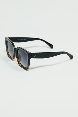 Q2 Women's Sunglasses One Size / Brown Brown Square Sunglasses With Gradient In Animal Print