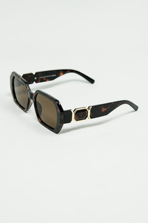 Q2 Women's Sunglasses One Size / Brown Diamond-Shaped Sunglasses In Ember With Tinted Lenses In Tortoise Shell