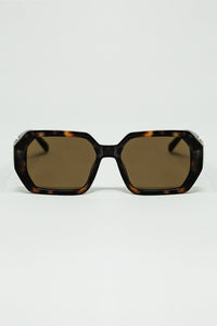 Q2 Women's Sunglasses One Size / Brown Diamond-Shaped Sunglasses In Ember With Tinted Lenses In Tortoise Shell