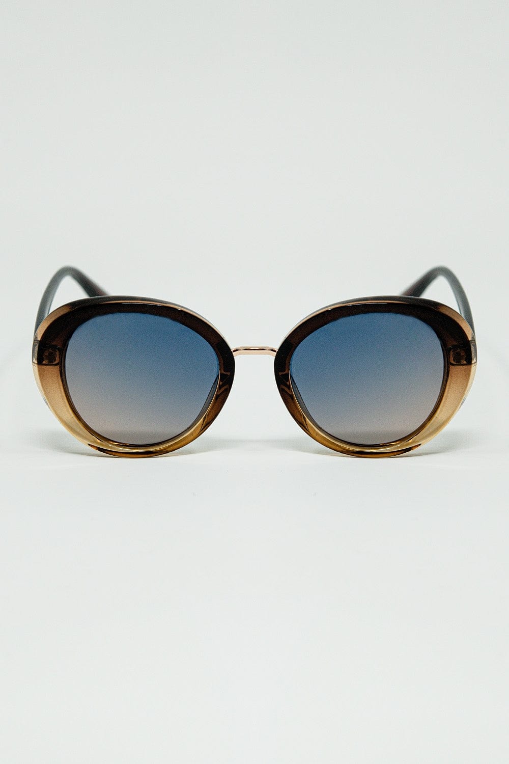 Q2 Women's Sunglasses One Size / Brown Golden Sunset Spot Oval Shaped Sunglasses