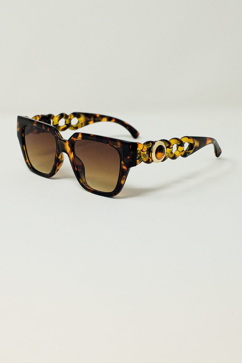Q2 Women's Sunglasses One Size / Brown Oversized Cat Eye Sunglasses In Brown Vintage