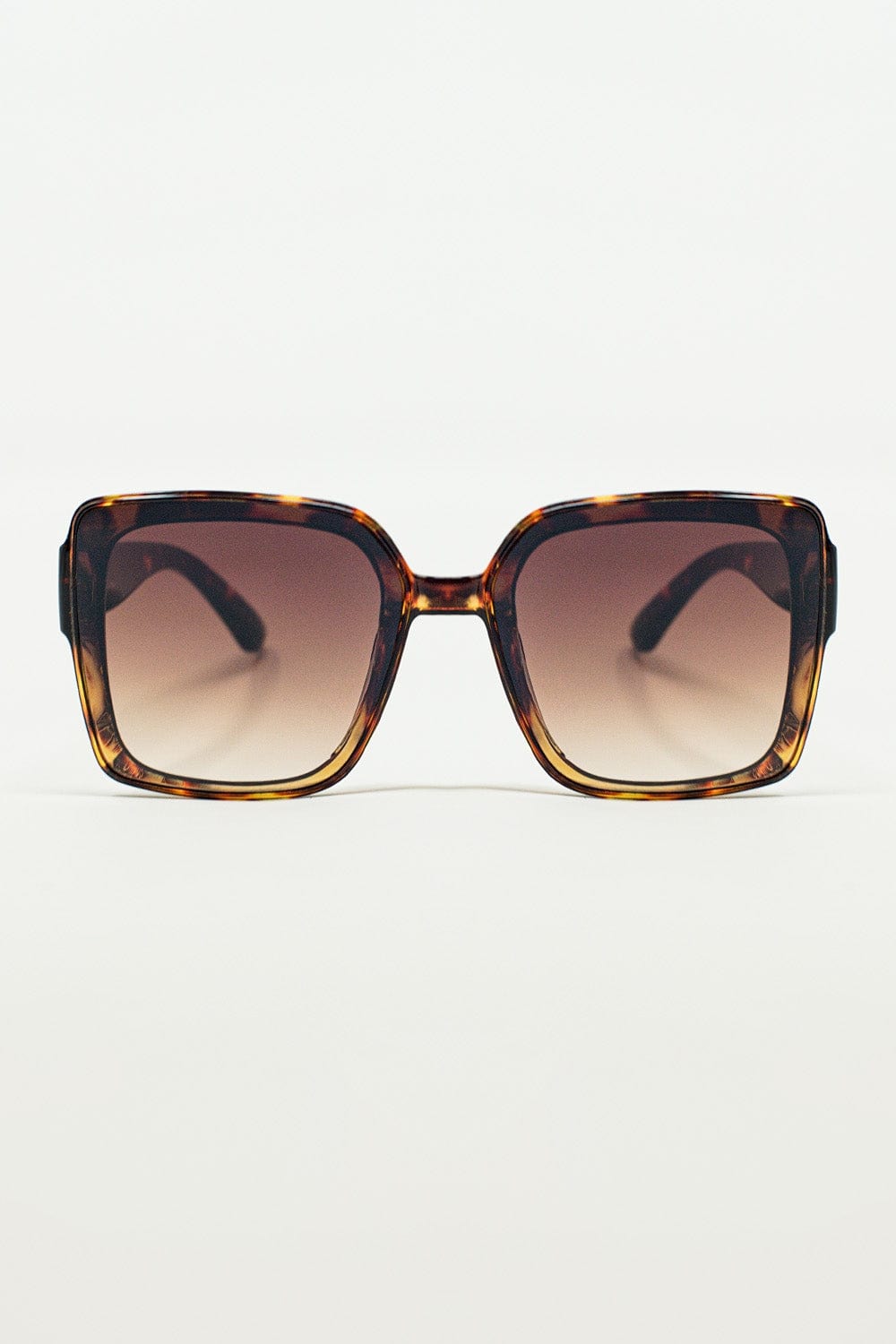 Q2 Women's Sunglasses One Size / Brown Oversized Square Cat Eye Sunglasess In Brown