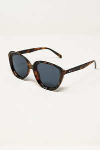 Q2 Women's Sunglasses One Size / Brown Round Sunglasses In Dark Tortoise Shell