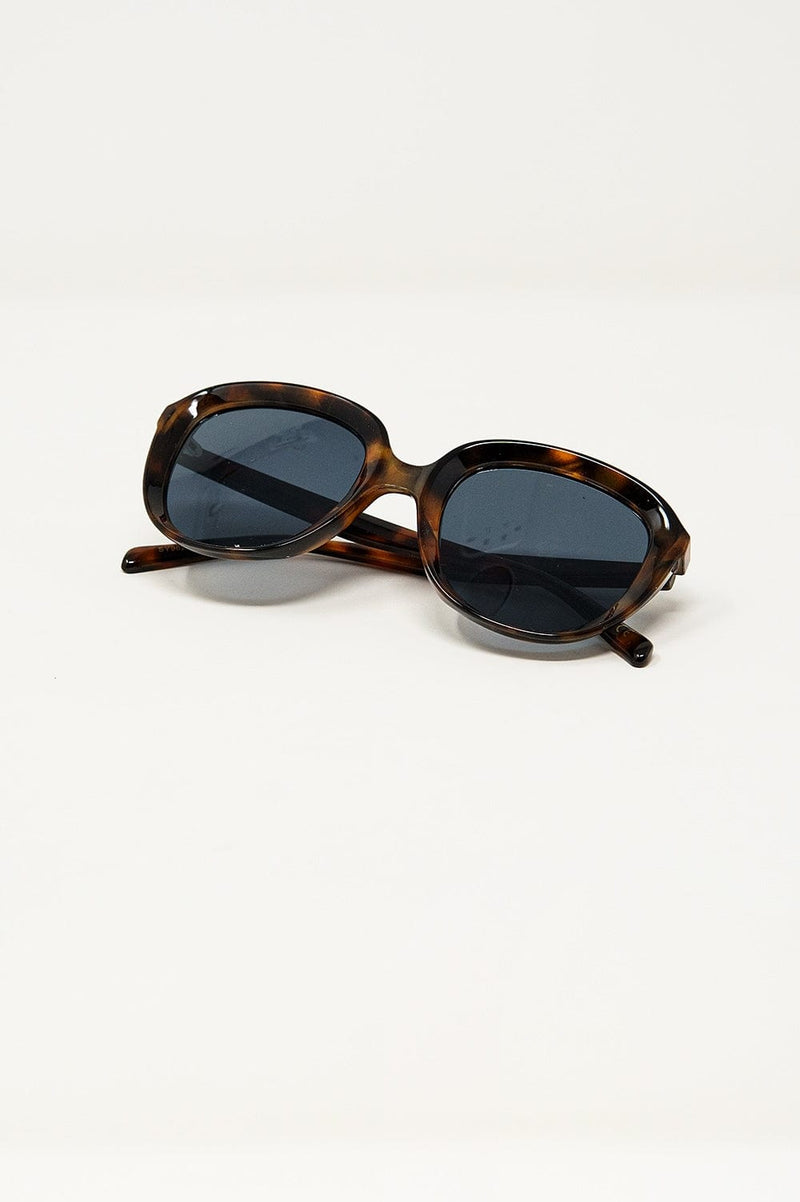 Q2 Women's Sunglasses One Size / Brown Round Sunglasses In Dark Tortoise Shell