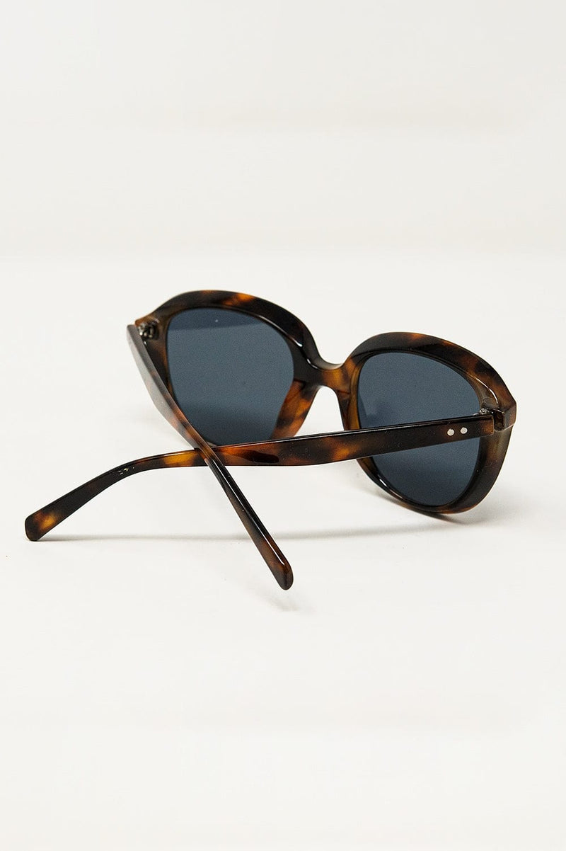 Q2 Women's Sunglasses One Size / Brown Round Sunglasses In Dark Tortoise Shell