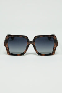 Q2 Women's Sunglasses One Size / Brown Sunglasses With A Brown Print Frame And Black Temples