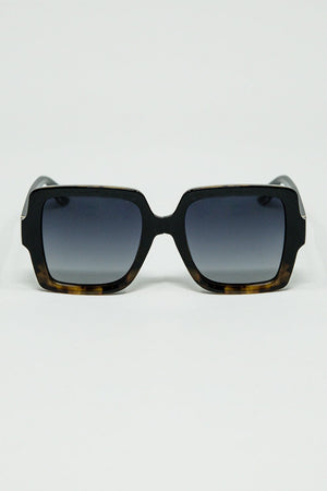 Q2 Women's Sunglasses One Size / Brown Sunglasses With A Gradient Print Frame And Black Temples