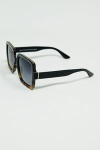 Q2 Women's Sunglasses One Size / Brown Sunglasses With A Gradient Print Frame And Black Temples