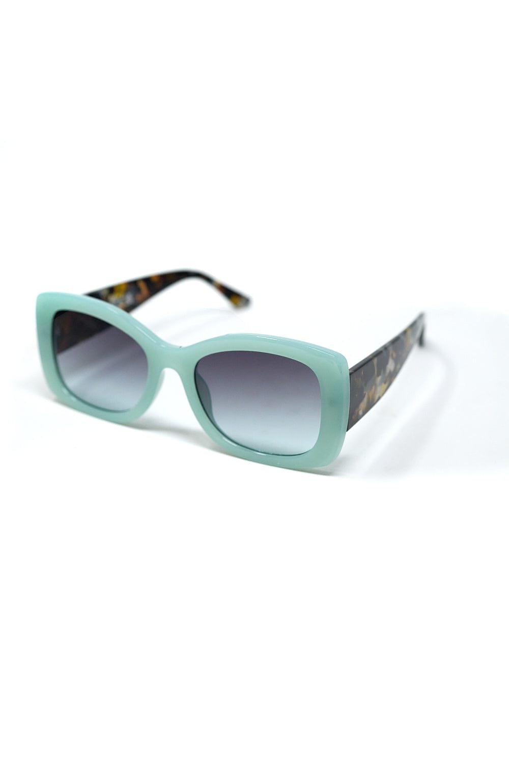 Q2 Women's Sunglasses One Size / Green Mint Green Oversized Oval Sunglasses In Acetate